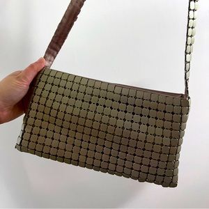 Vintage medal mesh crossbody bag matte brushed nickel color by Marlo